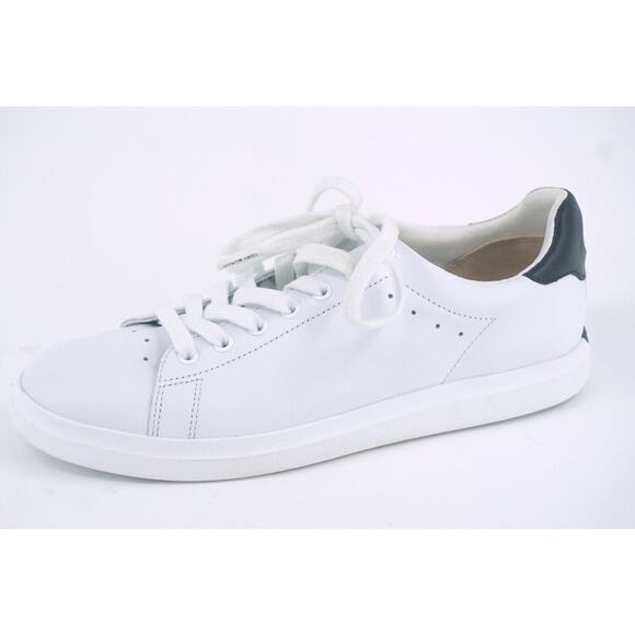 Tory Burch Howell Court White Leather Sneakers SZ 8.5 Tennis low top logo $248 - Picture 1 of 10